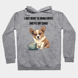 Coffee and Corgi Lover's T-Shirt Hoodie